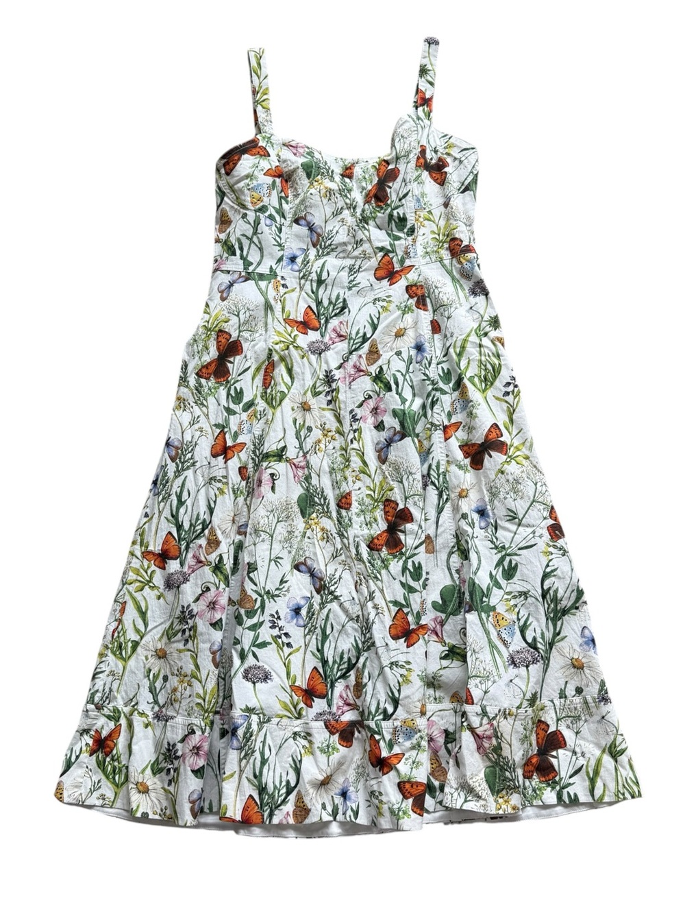 Avec Les Filles Butterfly Floral Botanical Fit Flare Midi Dress 12 Wedding Guest - Picture 5 of 16